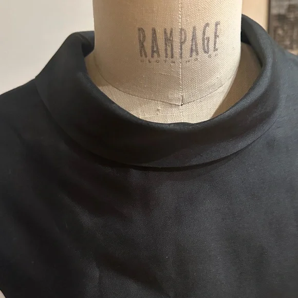 Kate Spade Silk Black Midi Dress with cowl neck and Bow waist detail - Picture 10 of 13